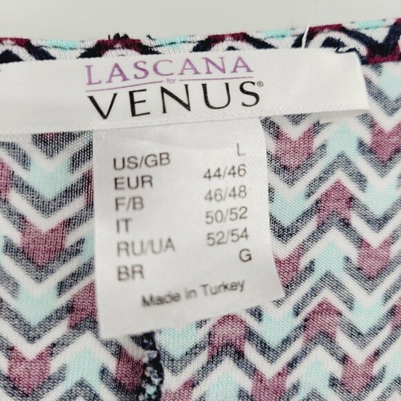 Lascana Turquoise Retro Print Flare Sleeve Top - Picture 9 of 10